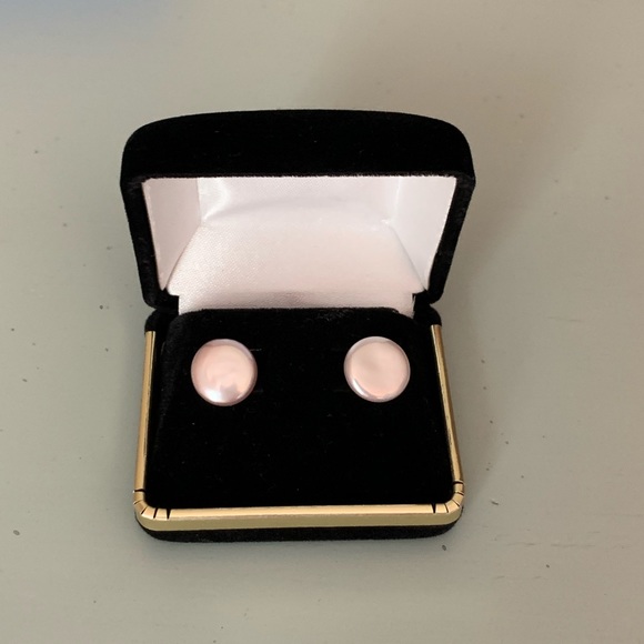 Pink pearl earrings 14K - Picture 2 of 6